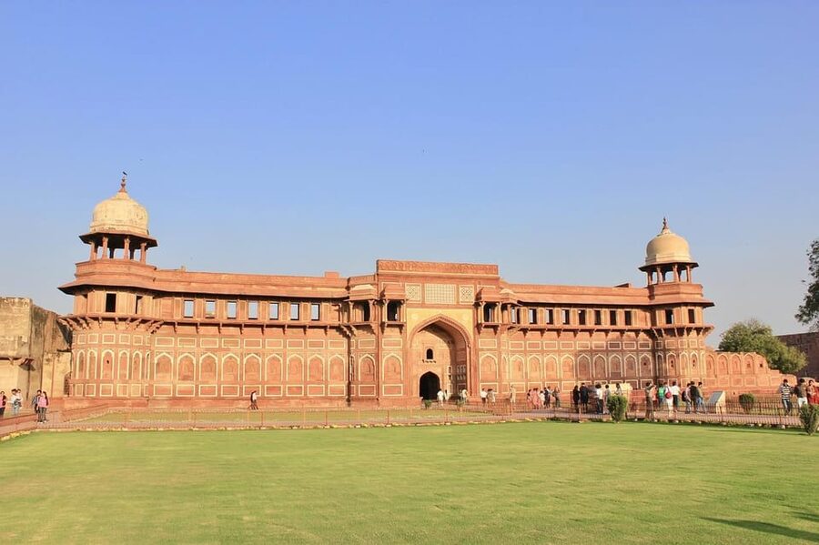 Agra: Skip-the-Line Taj Mahal & Agra Fort Tickets + Add-Ons - Walking through Agra Fort after the Taj
