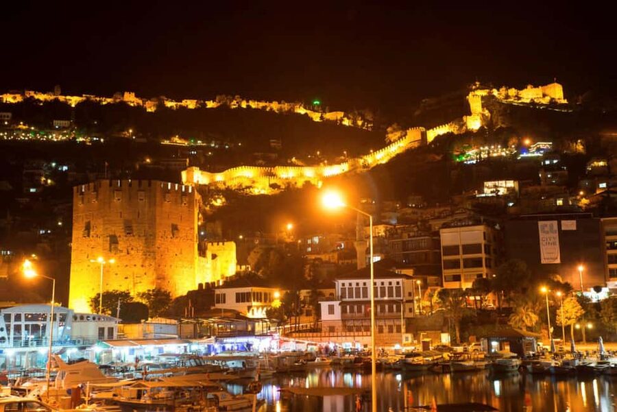 Alanya Night Tour: Castle, Cable Car & Cleopatra Beach - Reaching Alanya Castle by cable car