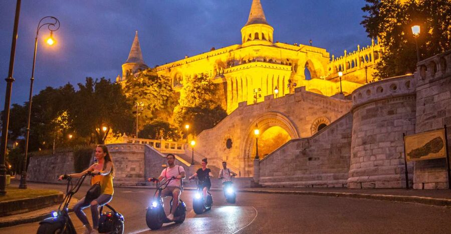 Budapest: Buda Castle E-Scooter Evening Tour - Riding from central Budapest toward Buda
