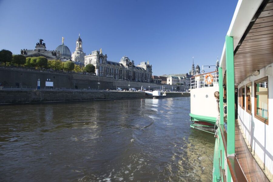 Dresden: Königstein Fortress Paddle Steamer Cruise - Dresden from the Elbe, with the city opening around you