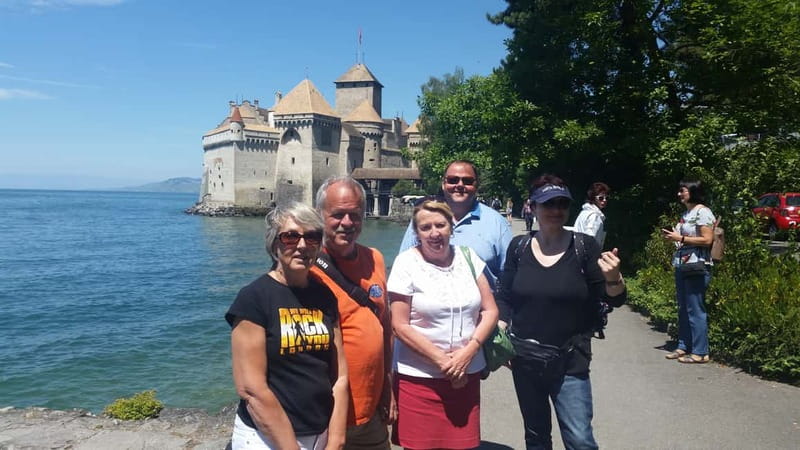 Geneva: Montreux, Chaplin’s World, Chillon Castle & Apéritif - Chillon Castle: medieval stone beside the lake