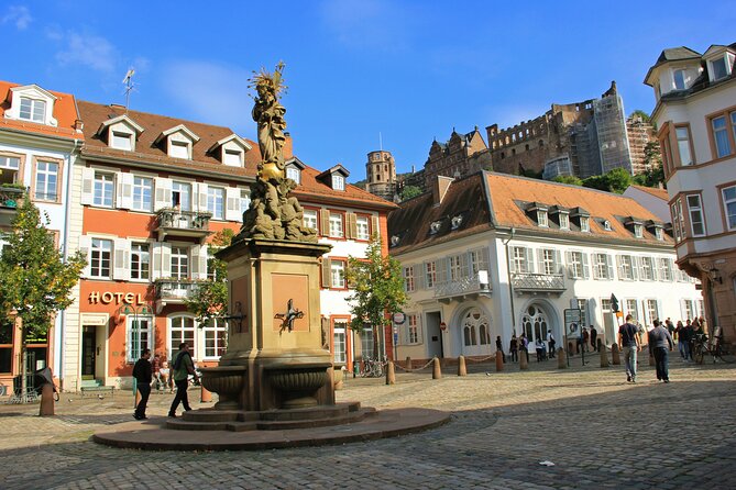 Heidelberg: Old Town Tour Including Castle Visit - Corn Market and the view toward Heidelberg Castle