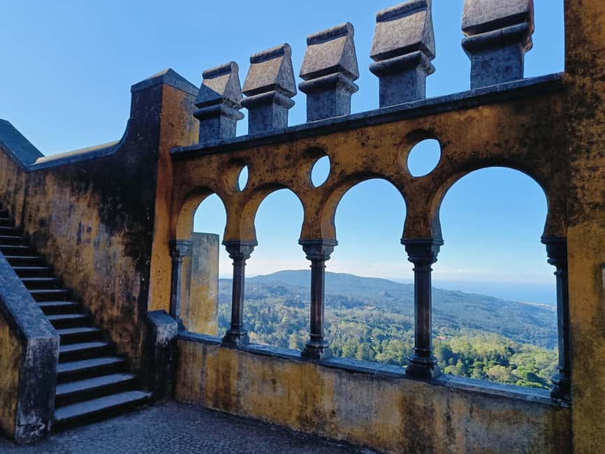 Lisbon: Sintra, Pena, Moorish Castle, Cabo Da Roca & Cascais - Entering Pena Palace and its colorful park