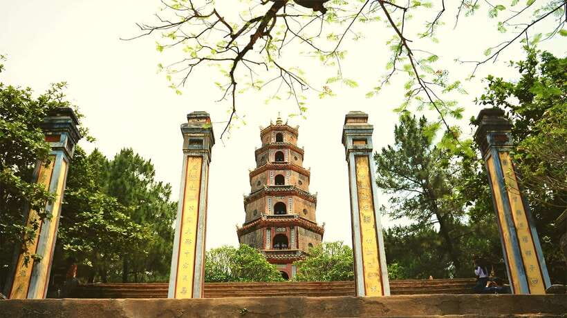 Official Hue: Dragon Boat, Imperial Citadel, & Market tour - Thien Mu Pagoda and its seven-story tower