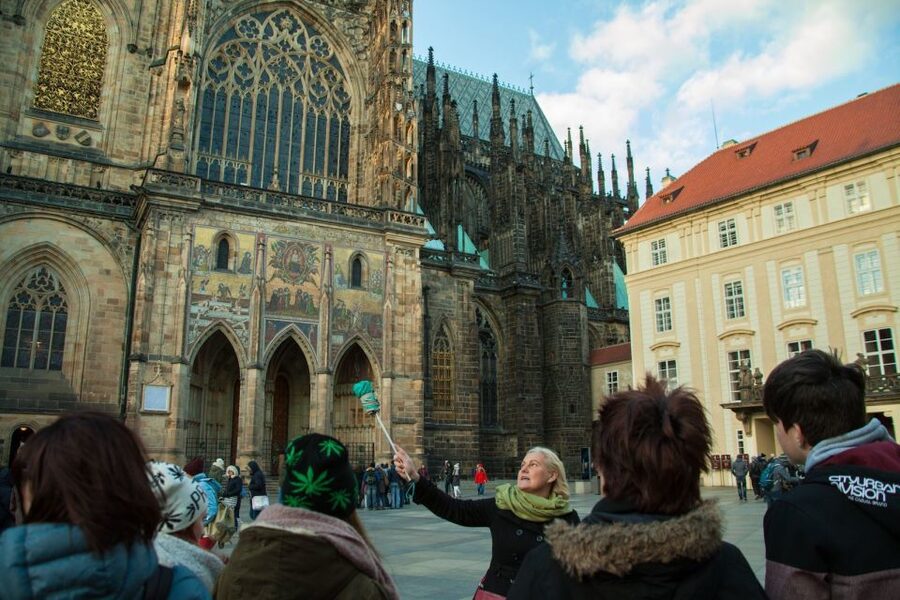 Prague: 3-Hour Old Town and Prague Castle Tour in German - Clementinum and the approach to Charles Bridge