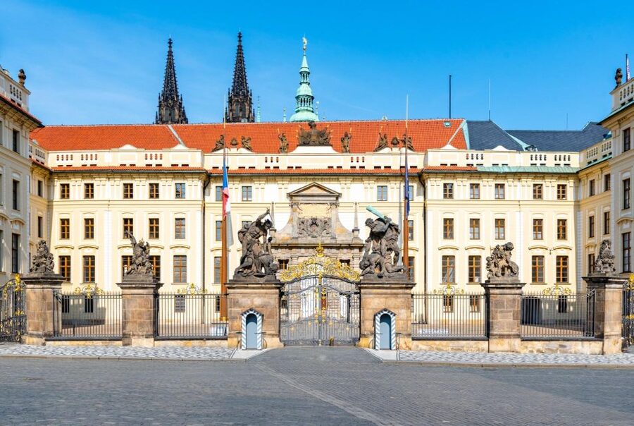 Prague Hradcany Castle, St Vitus Cathedral Tour with Tickets - St George’s Basilica adds a quieter contrast
