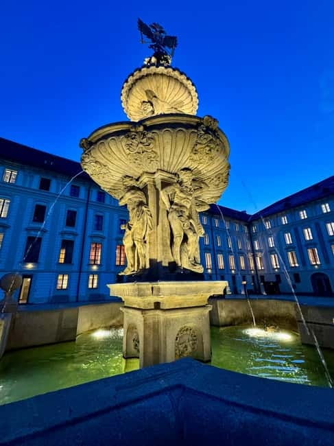 Prague: Night Walk through Prague Castle with City Views - St. Vitus Cathedral under the lights