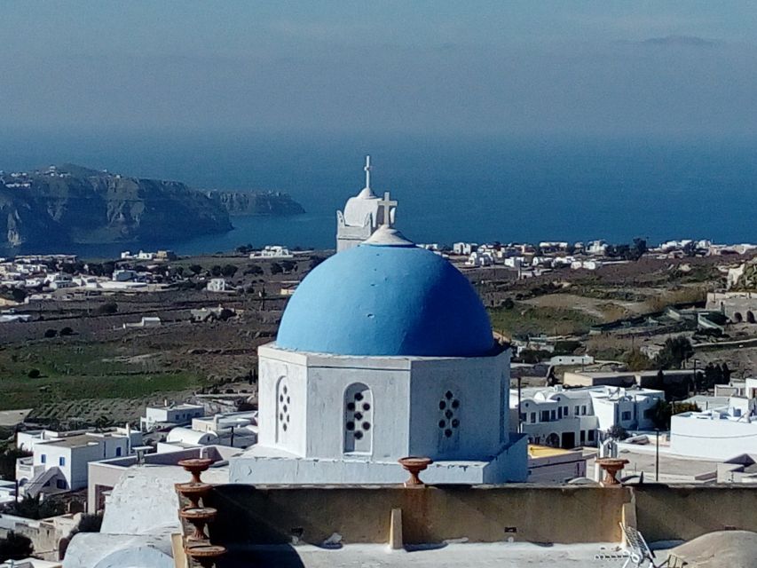Santorini: Small-Group Highlights Tour of Venetian Castles - Firostefani and the classic blue dome view