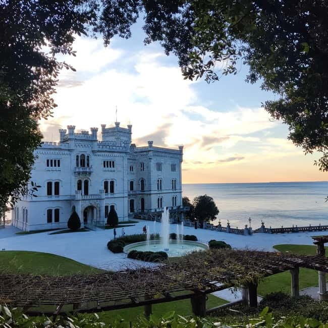 Trieste: Miramare Castle & Museum Entry Ticket & Audio App - Arriving at Miramare Castle above the Gulf of Trieste